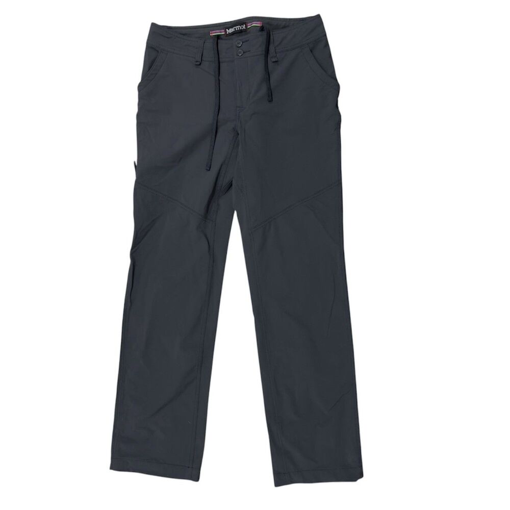 Marmot Hiking Pants Size 8 Gray Stretch Outdoor Trail Lightweight Zip Pocket
